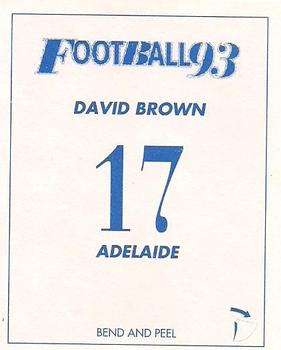 1993 Select AFL Stickers #17 David Brown Back